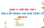 Bài 4.40 trang 102 SGK Toán 11 tập 1 Kết nối tri thức